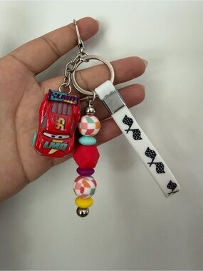 Lightning McQueen Race to Celebrate Keychain - Disney Cars